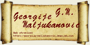 Georgije Maljukanović vizit kartica